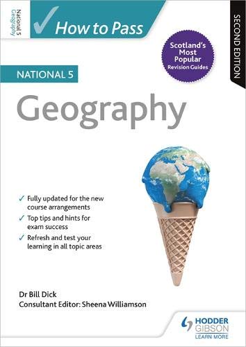 Book cover for National 5 Geography featuring an ice cream cone with a globe scoop.