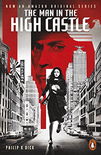 "Book cover of 'The Man in the High Castle' featuring a woman running down a street."