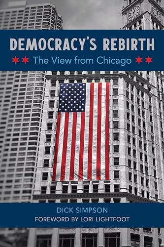 Book cover: "Democracy's Rebirth" with an American flag on a building.