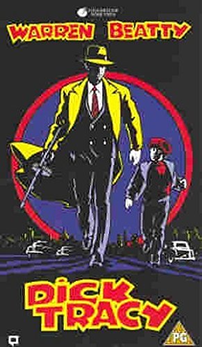 Dick Tracy DVD cover featuring a silhouetted man and child against a red circle.