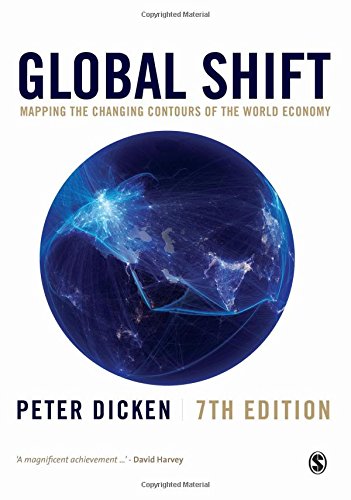 Book cover: “Global Shift” with a glowing world map and author Peter Dicken.
