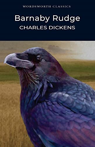 Book cover for Barnaby Rudge by Charles Dickens featuring a close-up of a raven.