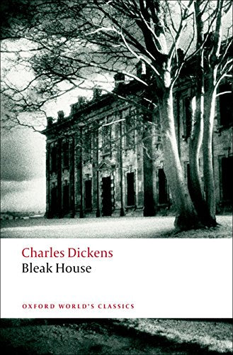 Book cover of Bleak House by Charles Dickens featuring a dark, moody mansion scene.