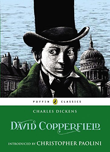 Book cover of "David Copperfield" featuring a man in a top hat.