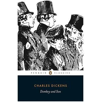 Penguin Classics cover for Charles Dickens’ “Dombey and Son” with sketched figures.