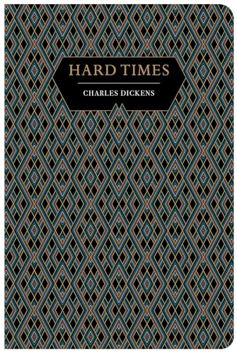 Book cover for "Hard Times" by Charles Dickens with a patterned design.