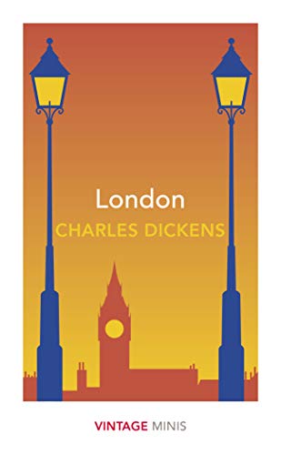 Book cover for “London” by Charles Dickens with clock tower illustration.