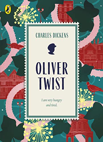 Book cover for “Oliver Twist” by Charles Dickens with illustrated border.