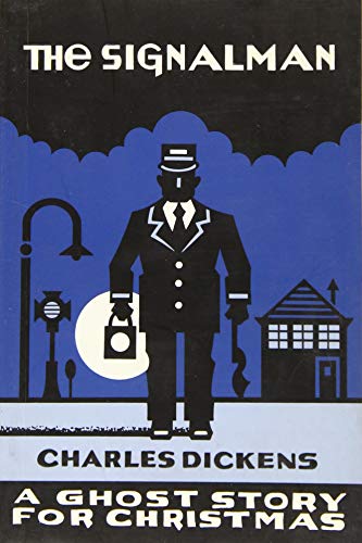 Book cover: a silhouetted signalman with a lantern, blue and black design.