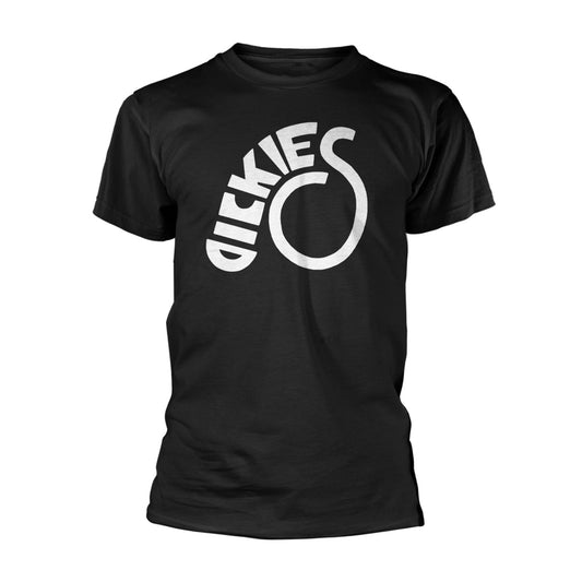 Black t-shirt with a white, circular "DICKIES" logo on the chest.