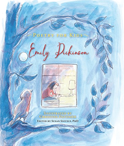 Book cover: “Poetry for Kids: Emily Dickinson” with watercolor illustration.