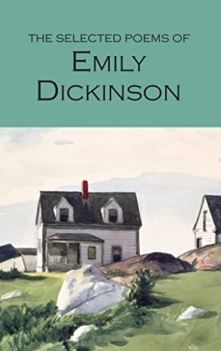 Book cover: "The Selected Poems of Emily Dickinson" with a house scene.