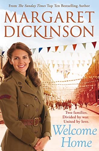 Book cover: woman in uniform, street scene, and title "Welcome Home".
