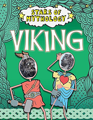 Book cover: "Viking" with illustrated figures and patterned green background.