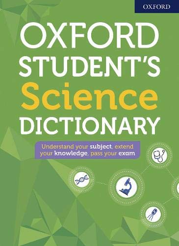 Cover of "Oxford Student's Science Dictionary" with science icons.