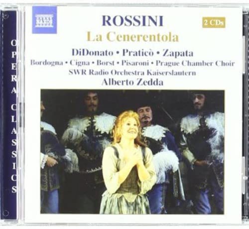 CD cover for Rossini's La Cenerentola featuring a scene with opera singers in costume.