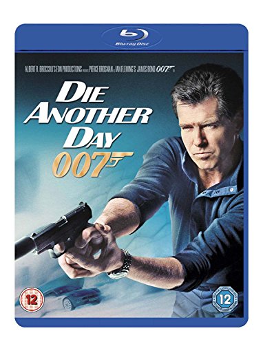 Blu-ray cover for Die Another Day featuring Pierce Brosnan holding a handgun.