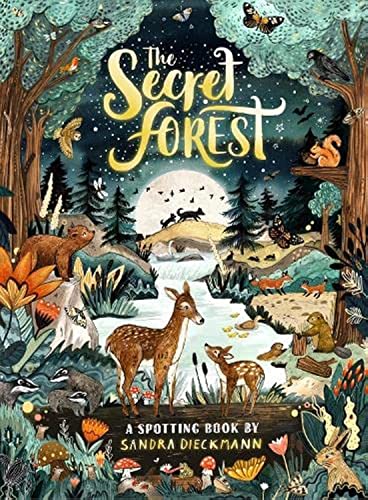 Illustrated book cover featuring a deer, fawn, and various forest animals in a woodland.