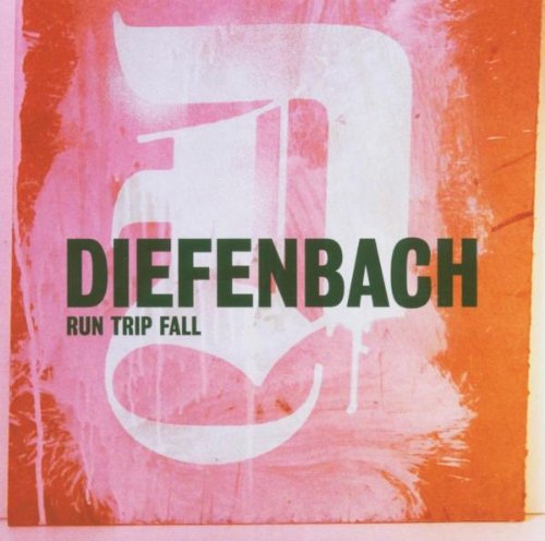 CD cover for Diefenbach’s “Run Trip Fall” with bold pink and black text.