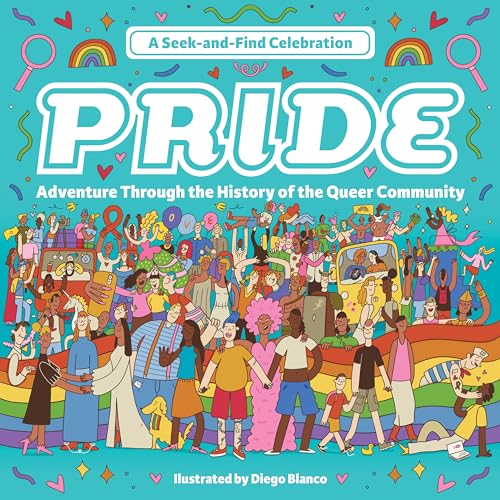 Book cover for "Pride," a seek-and-find celebrating queer history.