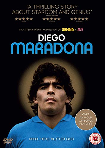 DVD cover featuring a portrait of soccer player Diego Maradona.
