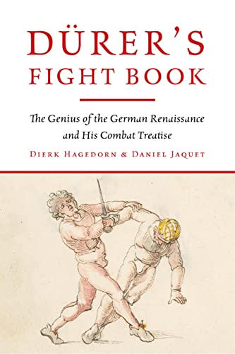 Book cover titled Dürer's Fight Book featuring a historical illustration of two men wrestling.