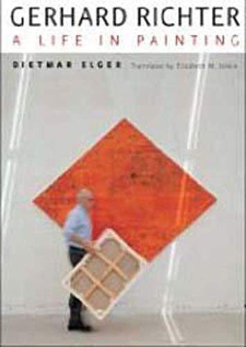 Book cover featuring artist Gerhard Richter with a large orange abstract painting.
