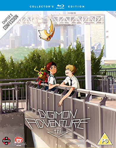 Digimon Adventure Tri movie cover with characters on a bridge.