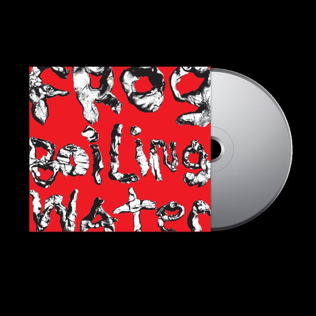 DIIV album "Frog In Boiling Water" CD cover, red text on black background.
