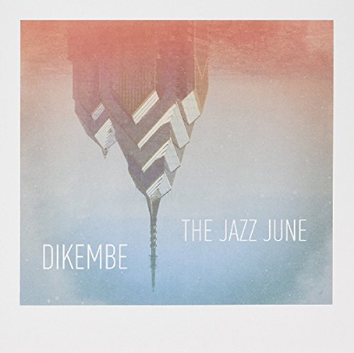 "Dikembe and The Jazz June album cover featuring a piano key design on a gradient background."