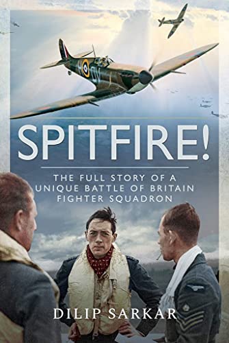 Book cover: Spitfire planes and three WWII pilots in uniform.