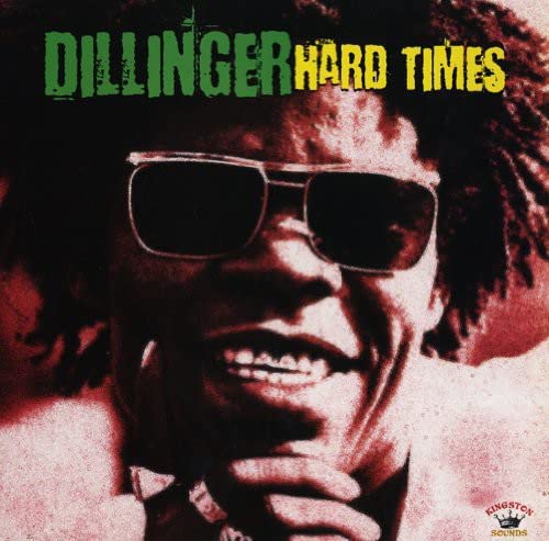 LP cover featuring Dillinger with sunglasses, textured background, and Kingston Sounds logo.