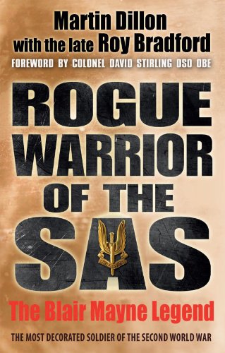 Book cover: "Rogue Warrior of the SAS" with SAS emblem.