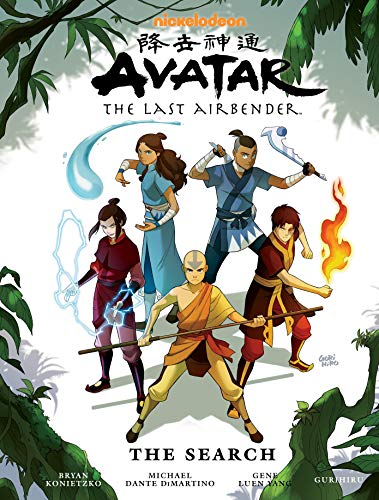 Cover art featuring Aang, Katara, Sokka, Zuko, and Azula in a jungle setting.