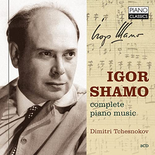 CD cover featuring a portrait of Igor Shamo against a background of musical notation.