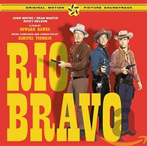 Classic Western movie soundtrack CD with Dean Martin and Dimitri Tiomkin's names and Rio Bravo title.