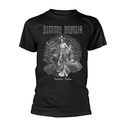 Black t-shirt with ornate, gothic artwork and band name "DIMMU BORGIR".