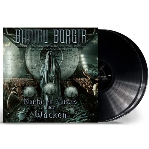Dimmu Borgir Northern Forces Over Wacken vinyl album cover with a black vinyl record.