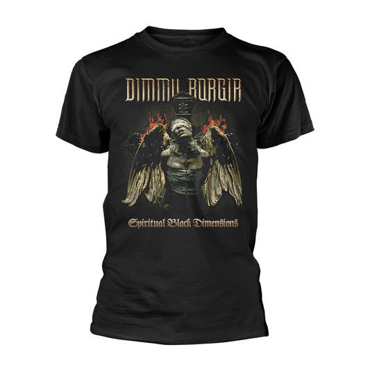 Black t-shirt with album art featuring a winged figure and band logo.
