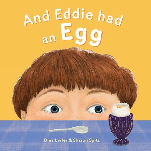 Boy with an egg balanced on his head, illustrated children’s book cover.