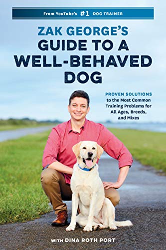 Book cover featuring dog trainer Zak George with a golden retriever.