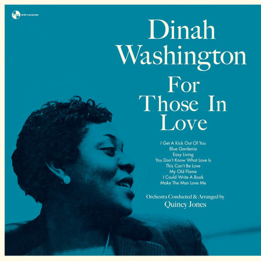 Teal album cover with Dinah Washington's profile and white text listing song titles.