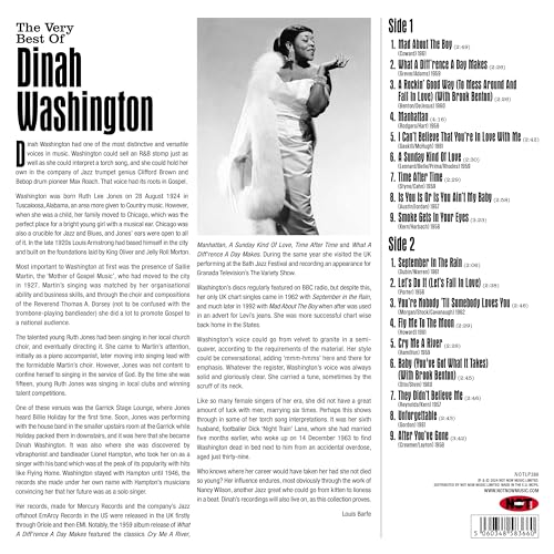 Dinah Washington's "The Very Best Of" album cover on red vinyl.