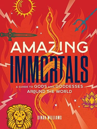 Book cover for "Amazing Immortals" with symbols of gods and goddesses.