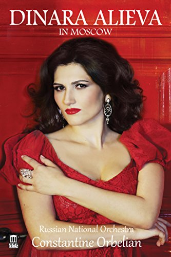 Dinara Alieva portrait on DVD cover, red dress, Russian National Orchestra.
