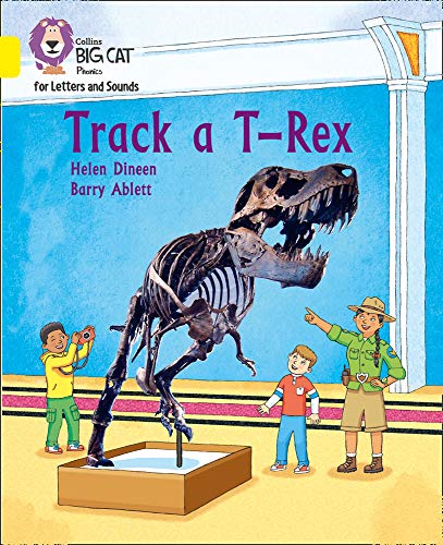 Book cover: children looking at a large Tyrannosaurus Rex skeleton.