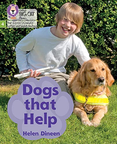 Book cover: boy with golden retriever assistance dog, reading level 4.