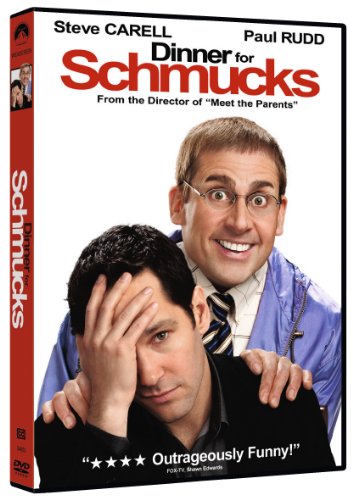Dinner for Schmucks" DVD cover featuring Steve Carell and Paul Rudd.
