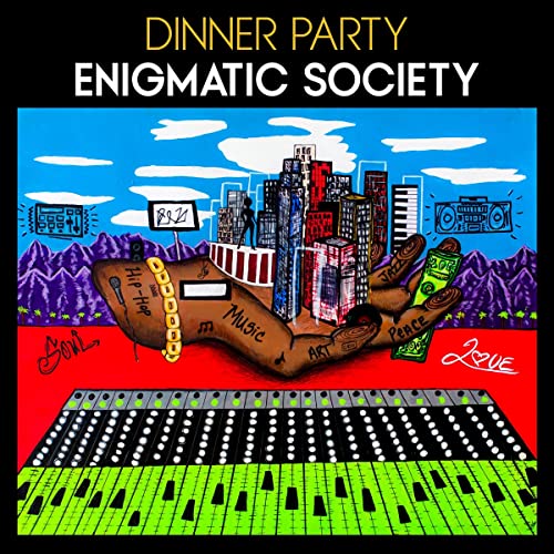 CD cover: hands holding a cityscape with musical elements and text.