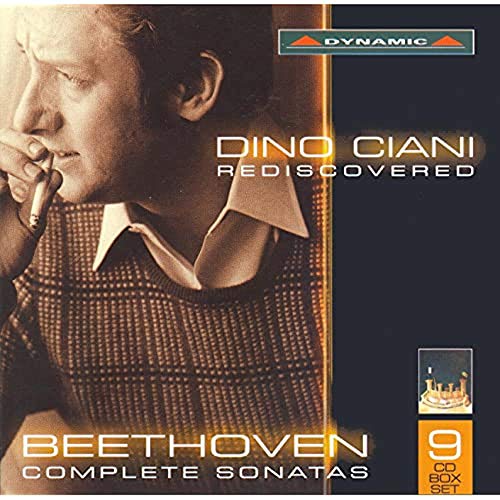 CD cover featuring pianist Dino Ciani, text for Beethoven Complete Sonatas, and Dynamic label logo.